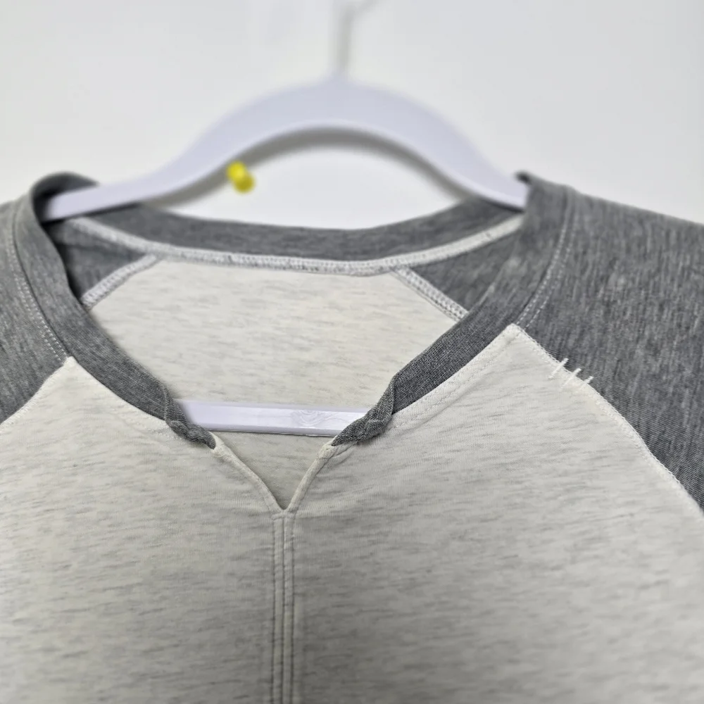 Lululemon Men’s Raglan Long Sleeve Gray Athletic Activeweae Shirt - Picture 3 of 4